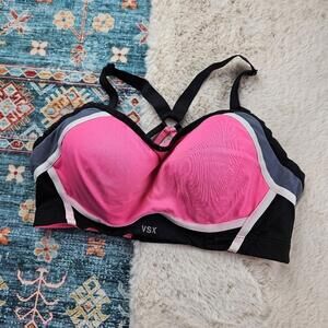 Victoria’s Secret Sport Pink White Gray Sports Bra 34DD